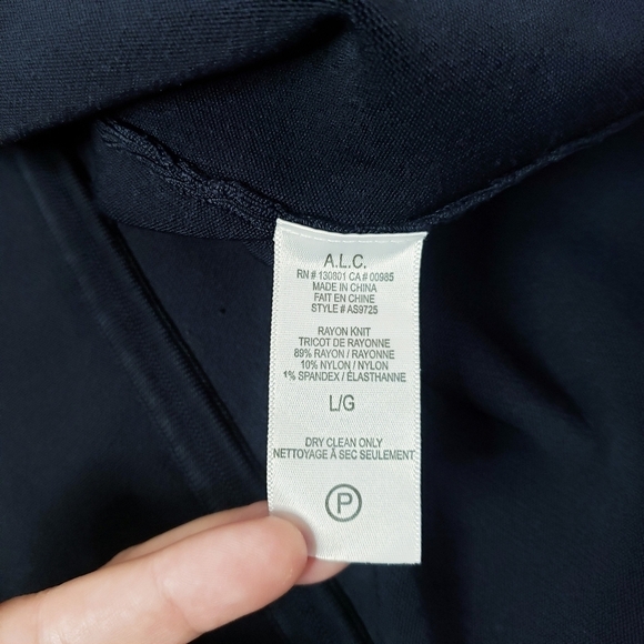 A.L.C Shelby Seamed Raglan Fit and Flare Dress Navy - Picture 11 of 14